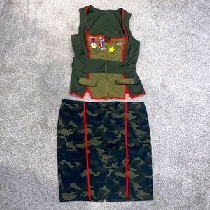 EUC Leg Avenue Size M Medium Halloween Costume Soldier Army Camo Marine Military